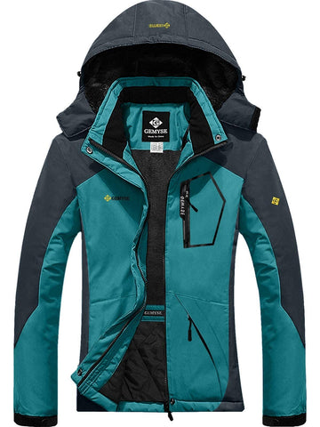 GEMYSE Women's Mountain Waterproof Ski Snow Jacket Winter Windproof Rain Jacket (Moonblue,M)