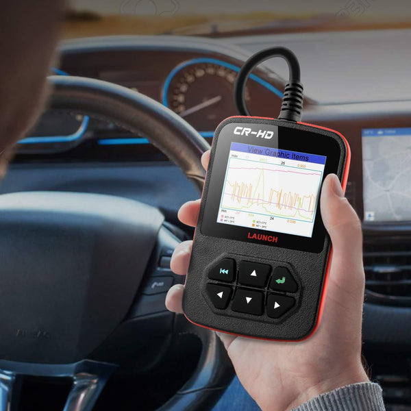LAUNCH CReader HD Plus Heavy Duty Truck Obd2 Diagnostic Reader OBDII Scan Tool CRHD Truck Code Scanner With OBD-II Communication Modes 1-10 and J1587, J1708 and J1939 protocols