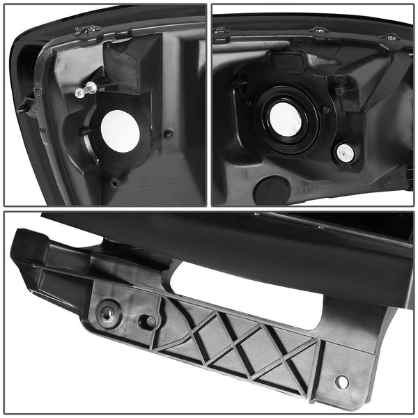 Pair Tinted Housing Clear Side Front Bumper Driving Headlight Lamps for 06-09 Dodge Ram Truck