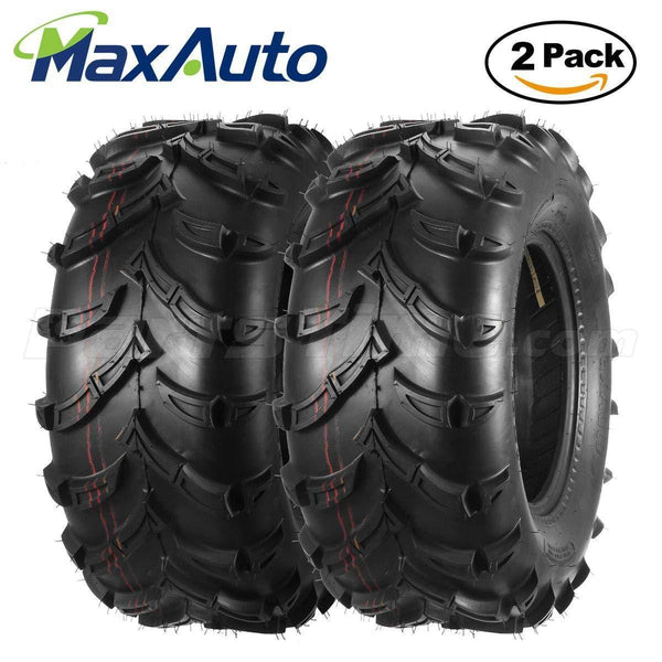One Pair of MaxAuto ATV/UTV Rear Mud Tires 25x10-12 25x10x12 6PR Tubeless 50J