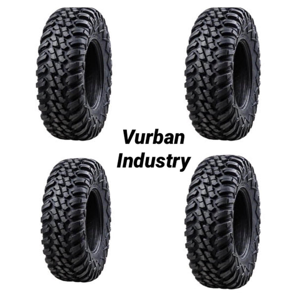 Bundle - Four Tusk TERRABITE Heavy Duty 8-Ply Radial DOT UTV/ATV Tires - TWO 27x9-14 & TWO 27x11-14