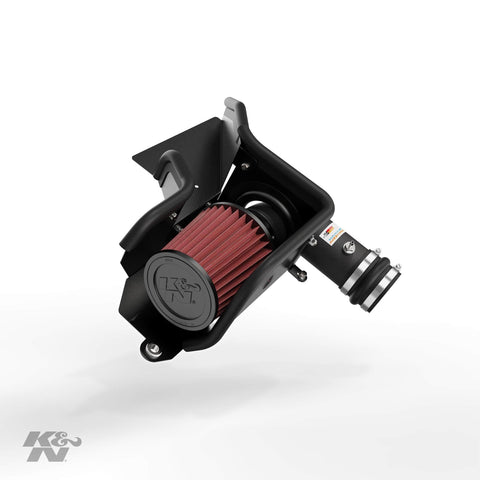 K&N Cold Air Intake Kit with Washable Air Filter:  2013-2014 Volkswagen Jetta, 2.0L L4 Diesel, Black Metal Finish with Red Oiled Filter, 69-9509TTK