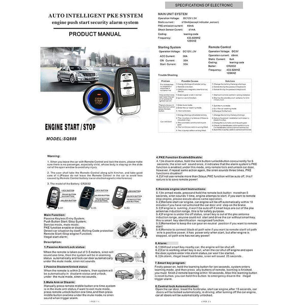 3T6B Updated Version Passive Keyless Entry Immobilizer System PKE Engi