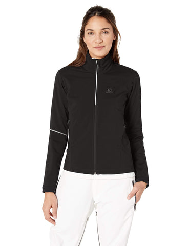 Salomon Women's Agile Softshell JACKET, Black, L