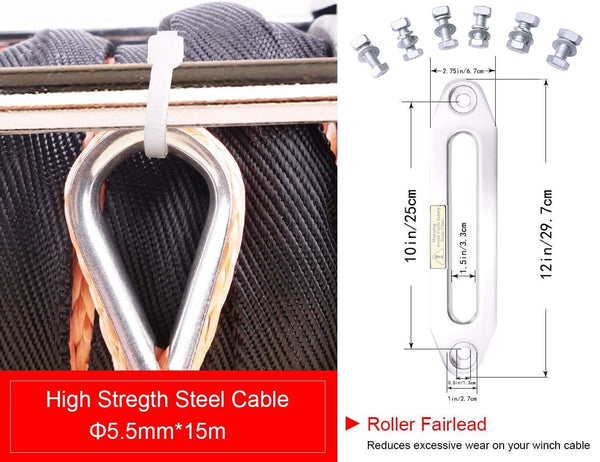 ORCISH 12V IP67 Waterproof Synthetic Rope Winch Electric Jeep Truck winches 13000lb
