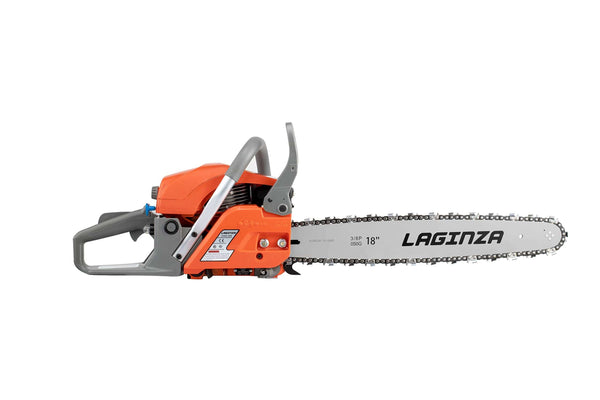 LaGinza LG4610 46CC 16-inch 18-inch 2IN1 Gas Powered Chainsaw with Carrying Case, Orange/Gray