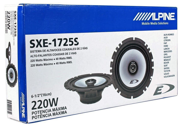 (2) Pairs Alpine SXE-1725S 6.5" 440 Watt 2-Way Car Audio Speakers SXE1725S