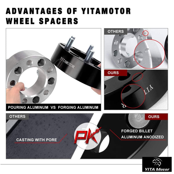 YITAMOTOR Wheel Spacers 5x5.5 for RAM 1500, 1.5 inches Forged Hubcentric Wheel Adapters, M14x1.5 Studs & 77.8mm Bore Compatible for 2011-2018 Dodge RAM 1500 