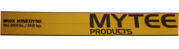 Mytee Products Kinedyne Winch Straps 4" x 30" Gold Heavy Duty Tie Down w/Flat Hooks WLL# 5400 lbs | 4 Inch Cargo Control for Flatbed Truck Utility Trailer (10 Pack)