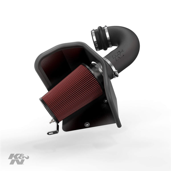 K&N Cold Air Intake Kit with Washable Air Filter:  1994-2002 Dodge Ram (2500, 3500) 5.9L L6 Diesel, Black HDPE Tube with Red Oiled Filter, 57-1525