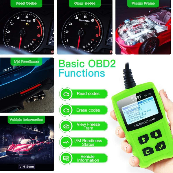 Obd2 Scanner with Speaker Function Code Reader Car Diagnostic Tool with Reset 8 Language for All Vehicles in Compliance with OBDII Standards in 1996 and Beyond