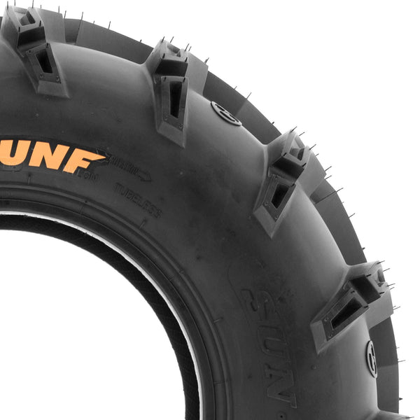 Pair of 2 SunF A050 AT 26x11-12 ATV UTV Deep Mud Terrain Tires, 6 PR, Tubeless