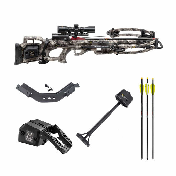 TenPoint Titan M1 370 FPS Crossbow with ProView 3 Scope and ACUdraw Cocking Kit with Three NAP Hunting Broadheads (4 Items)