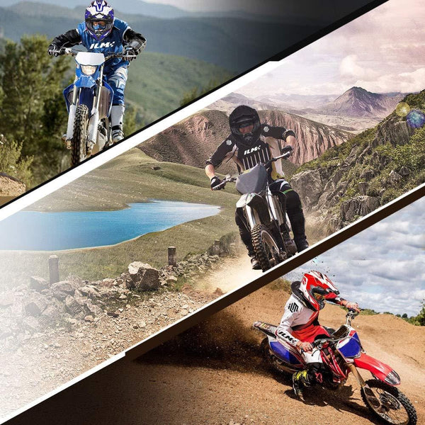 ILM Adult ATV Motocross Off-Road Street Dirt Bike Full Face Motorcycle Helmet DOT Approved MX MTV Suits Men Women (L, Matte Black)