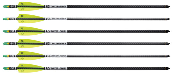 Tenpoint EVO-X Center Punch Carbon Crossbow Arrows with Green Alpha-Nocks, 6 Pack (HEA-740.6)