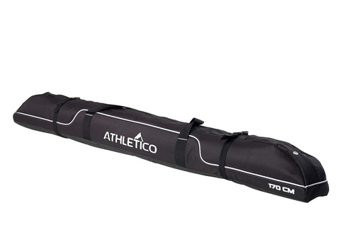 Athletico Diamond Trail Padded Ski Bag - Single Ski Travel Bag to Transport Skis (Black, 185cm)