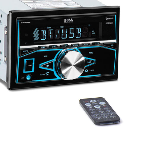 BOSS Audio Systems 820BRGB Multimedia Car Stereo - Double Din, Bluetooth Audio and Hands-Free Calling, MP3 Player, USB Port, AUX Input, AM/FM Radio Receiver, No CD/DVD, Multi Color Illumination