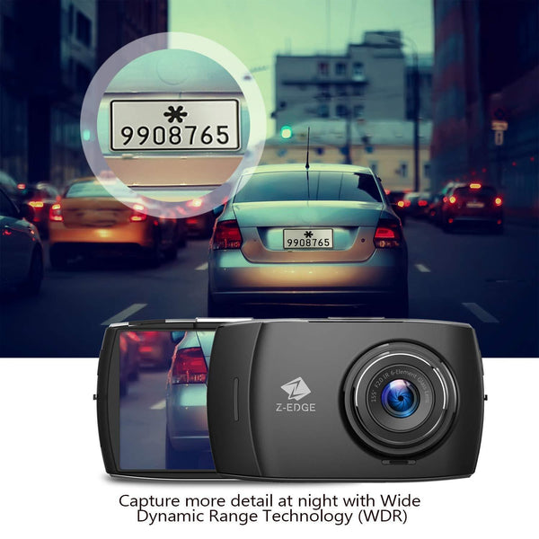 Z-Edge Dash Cam Front and Rear 4.0" Touch Screen Dual Dash Cam FHD 1080P with Night Mode, 32GB Card Included,155 Degree Wide Angle, WDR, G-Sensor, Loop Recording, Support 128GB Max