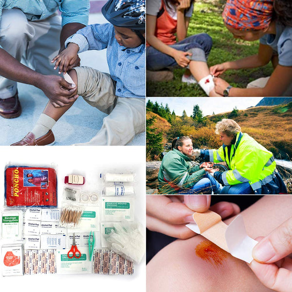 Survival First Aid Kit Emergency Survival Kit Upgraded 2-1 First Aid Supply Compatible Outdoor Survival Gear Tactical Gear Molle Trauma Bag for Camping Hunting Hiking Home Outdoor (black) (black)