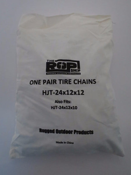 The ROP Shop 2 Link TIRE Chains 24x12x12 / 24x12.00x12 / 24x12.00-12 Tractor Rider Snowblower