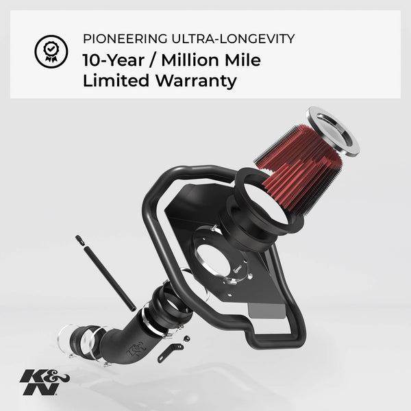 K&N Cold Air Intake Kit with Washable Air Filter:  2015-2016 Chevy/GMC Heavy Duty (Silverado 2500, Silverado 3500, Sierra 3500, Sierra 3500) 6.6L V8 Diesel, Red Oiled Filter, 63-3087