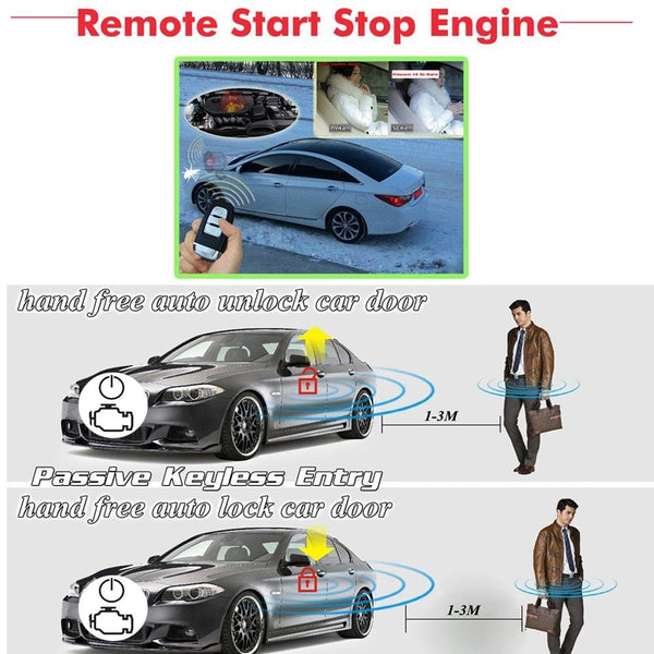 BANVIE PKE Car Alarm System with Remote Start and Push Engine Start Button