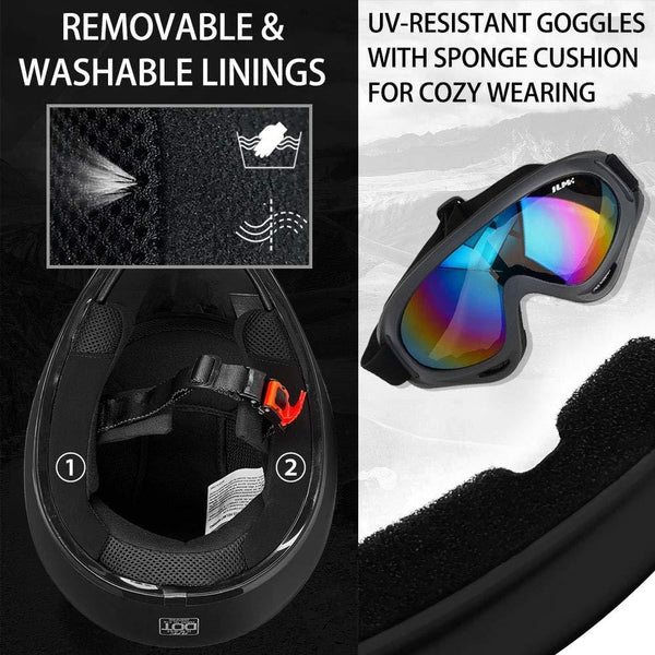 ILM Youth Kids ATV Motocross Dirt Bike Motorcycle BMX Downhill Off-Road MTB Mountain Bike Helmet DOT Approved (Youth-M, Matte Black)