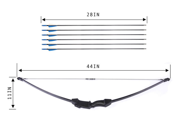 UMB 45" Archery Bow and Arrow Set Beginner Recurve Bow Outdoor Sports Game Hunting Toy Gift Bow Kit Set with 6 Arrows 18 Lb for Adults Youth Teens Girls Boys Kids