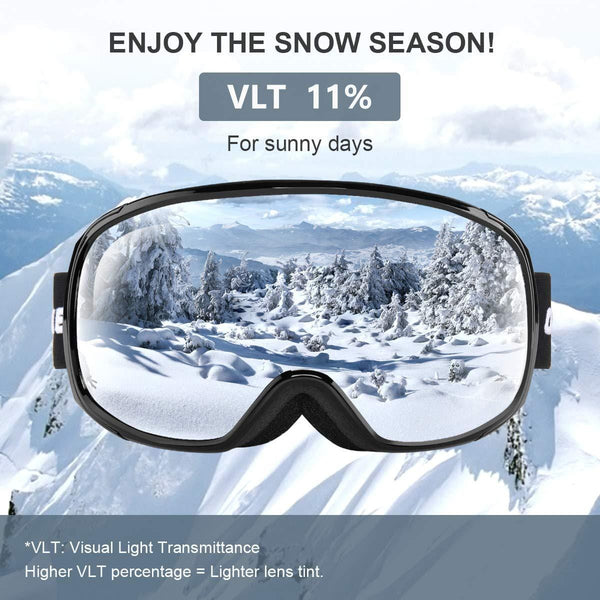 OlarHike Ski Snow Goggles for Men and Women, Anti-Fog Over Glasses Snowboard Goggles with UV Protection, Windproof Dual Lens Goggles for Skiing & Skating & Outdoor Sport, UV400