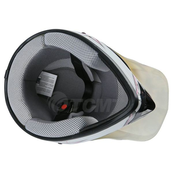 TCMT Dot Youth & Kids Motocross Offroad Street Helmet Pink Butterfly Motorcycle Youth Helmet Dirt Bike Motocross ATV Helmet+Goggles+Gloves L