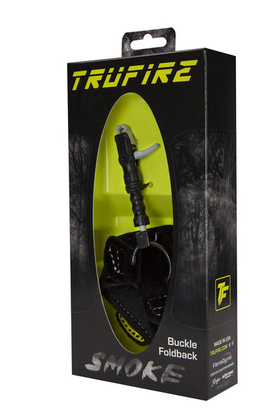 TruFire Smoke Adjustable Archery Compound Bow Release with Foldback Design - Black Wrist Strap
