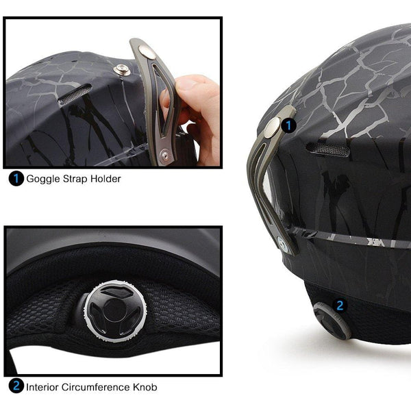 ZIONOR Lagopus H1 Ski Snowboard Helmet for Men Women - Air Flow Control Adjustable Fit Crack (Medium)