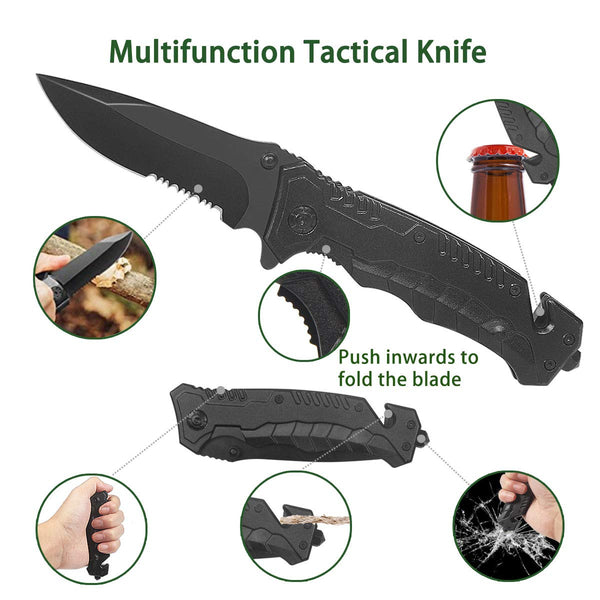 VF DONGFANG Survival kit,12in1 Survival Gear Gift for Him Men Husband Dad Boyfriend Boys，First aid kit for Hiking/Emergency kit.Survival Bracelet/Emergency Blanket/Tactical Flashlight-Camping Gear