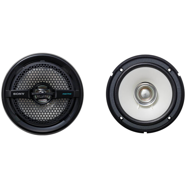 Sony MEX-M72BT Marine Bluetooth/CD Receiver & Two Pairs of XS-MP1611B Black 6.5" Marine Dual Cone Speakers