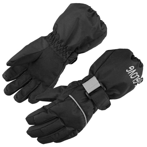 AMYIPO Kids Winter Snow Ski Gloves Children Snowboard Gloves for Boys Girls (Upgrade Black, 10-13 Years)