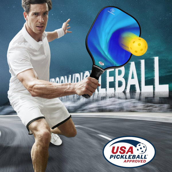 Pickleball Paddles Set of 2, USAPA Approved Pickle Ball Rackets 2 Pack with 4 Pickleball Balls, Pickleball Bag, Pickleball Set with Indoor/Outdoor Gifts Games for Beginners & Pros