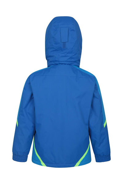 Mountain Warehouse Raptor Kids Snow Jacket - Winter Ski Coat for Boys & Girls Two Tone Blue 7-8 Years