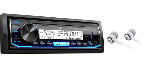 JVC KD-X35MBS Single DIN SiriusXM Bluetooth MP3 USB Pandora , iHeartRadio , Spotify , Android/iPod/iPhone Music Playback , in-Dash Digital Media Marine Stereo Receiver with Alphasonik Earbuds