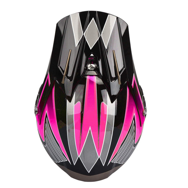 Women's Motocross ATV Helmet Dirt Bike OffRoad Mountain Bike Helmet Goggles Gloves Combo Pink 189 (L)