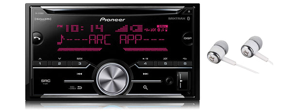 Pioneer Double DIN In-Dash Built-in Bluetooth iPod iPhone HD Radio CD AM/FM MP3, Front USB, Pandora, iHeartRadio Spotify SiriusXM Satellite Radio Ready Car Stereo Receiver / Free ALPHASONIK Earbuds