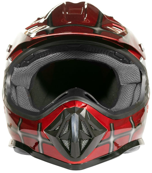 Typhoon Youth Kids Offroad Gear Combo Helmet Gloves Goggles DOT Motocross ATV Dirt Bike MX Spiderman Red, Medium