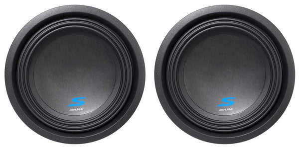 (2) Alpine S-W10D4 10" 3600 Watt Dual 4-Ohm Car Audio Subwoofers DVC Subs SW10D4