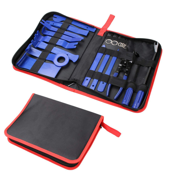 19Pcs Trim Removal Tool,Car Panel Door Audio Trim Removal Tool Kit, Auto Clip Pliers Fastener Remover Pry Tool Set with Storage Bag