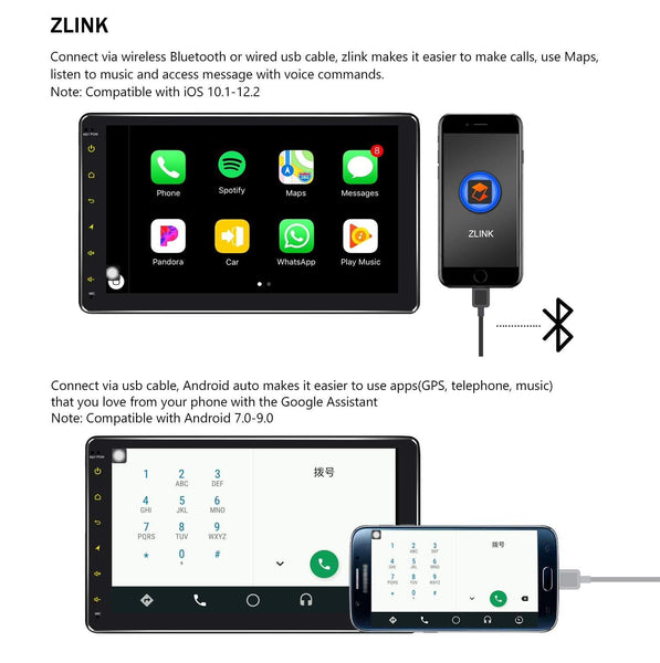Android Car Stereo - JOYING Andorid 8.1 4GB RAM 64GB ROM 10.1 inch Single Din Car Radio LCD Touchscreen with 4G SIM Card Slot, Support Android Auto, SPDIF, DSP