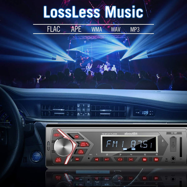 Bluetooth Car Stereo Radio Receiver,Single Din Mechless Digital Media Receiver Support FM/AM/USB/SD/FLAC/MP3/Aux-in with 7 Color Backlit,Wireless Remote Control - Ultra Pickleball