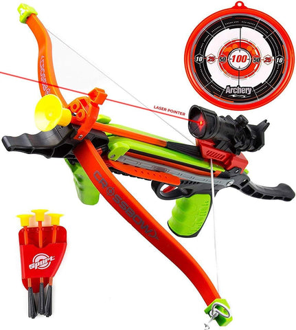 Toysery Real Crossbow Archery Set - Comes with Suction Cup Arrows and Target Material - Ultimate Fun for Kids - Absolutely Safe for Kids - Great for Indoor and Outdoor Game