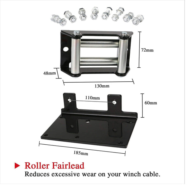 X-BULL 12V 3000LBS/1360kg Electric ATV Winch 2 Remote Wireles Control Steel Cable Boat ATV Kit