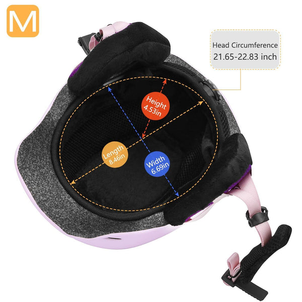 Gonex Ski Helmet, Snowboard Helmet with Detachable Inner Padding, Lightweight Helmet for Women & Young Size M Pink