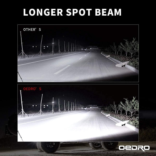 OEDRO 7 Inches 51W 5100LM LED Light Bar, Round Spot Light Pods Off Road Driving Lights Fog Bumper Roof Light for Boat, Jeep, SUV, Truck, Hunters, Motorcycle, 2 years Warranty