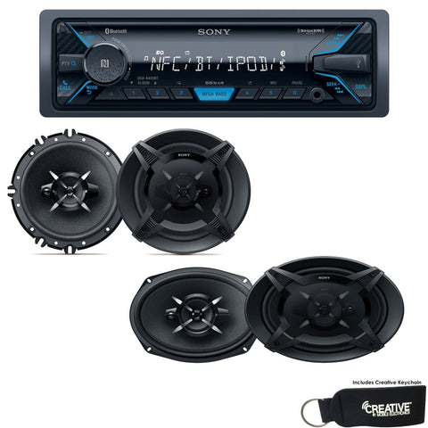 Sony DSX-A405BT Bluetooth, USB, AUX Receiver, a Pair of XS-FB1630 6.5" Speakers, and a Pair of XS-FB6930 6x9 Speakers